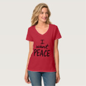 “Ik wil vrede” design T-shirt (Voorkant volledig)