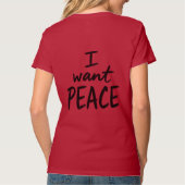 “Ik wil vrede” design T-shirt (Achterkant)