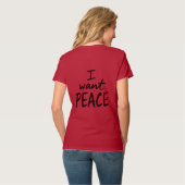 “Ik wil vrede” design T-shirt (Achterkant volledig)