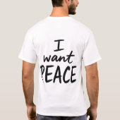 “Ik wil vrede” design T-shirt (Achterkant)