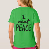 “Ik wil vrede” design T-shirt (Achterkant)