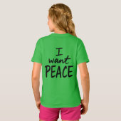“Ik wil vrede” design T-shirt (Achterkant volledig)