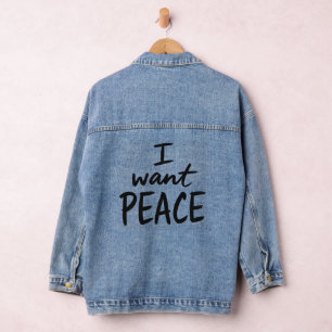 “Ik wil vrede” ontwerp denim jas Jacket