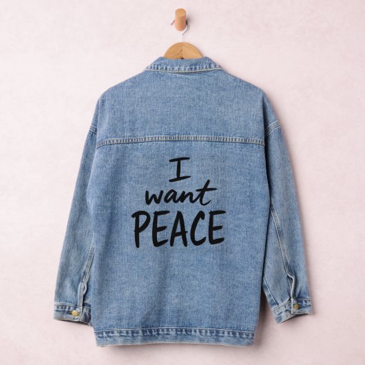 “Ik wil vrede” ontwerp denim jas Jacket (Hangar)