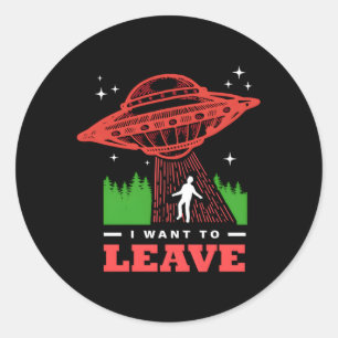 Ik wil weg ronde sticker