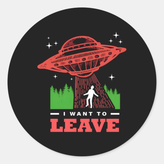 Ik wil weg ronde sticker (Voorkant)