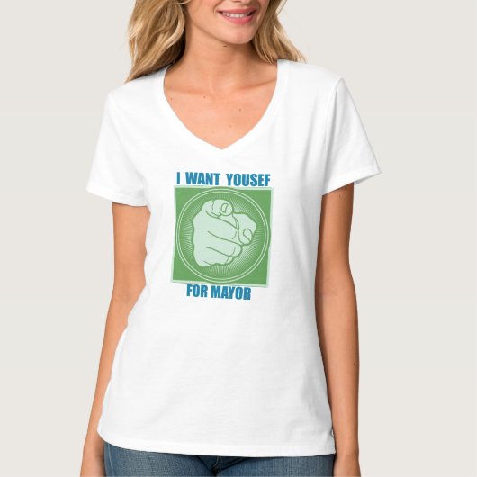 IK WIL YOUSEF ALS BURGEMEESTER T-SHIRT (Voorkant)
