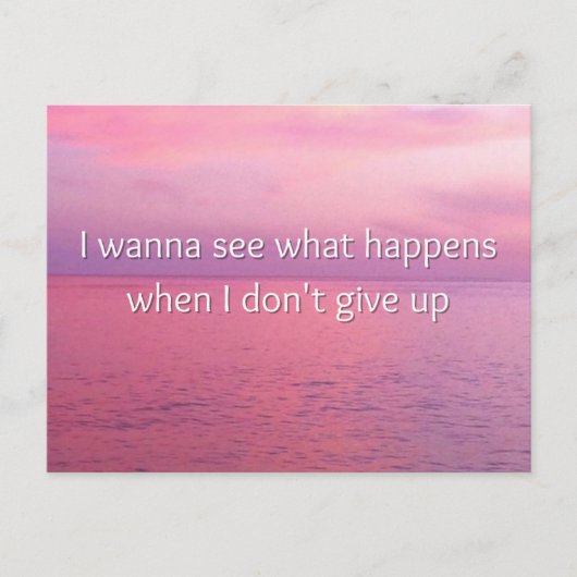 Ik wil zien wat er gebeurt met Motivatie mini Art  Briefkaart (Voorkant)