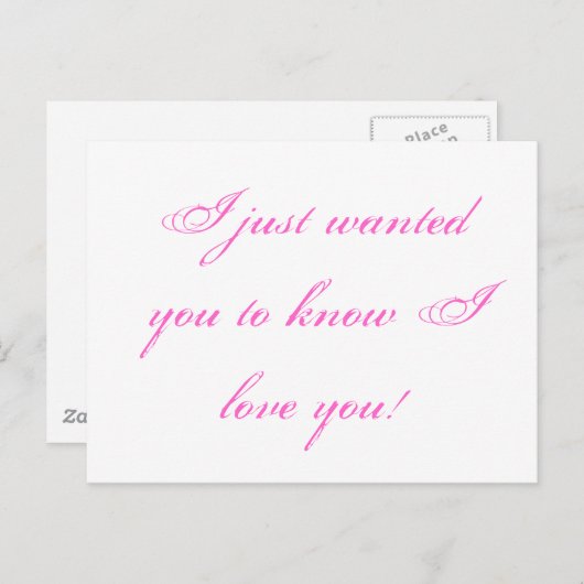 Ik wilde alleen dat je weet dat ik van je hou! briefkaart (Voorkant / Achterkant)