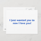 Ik wilde alleen dat je weet dat ik van je hou! briefkaart (Voorkant / Achterkant)