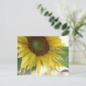 "Ik wilde alleen Hallo zeggen!" Heldere zonnebloem Briefkaart (Staand voorkant)