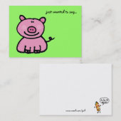 Ik wilde alleen zeggen...(roze varken) visitekaartje (Voorkant / Achterkant)