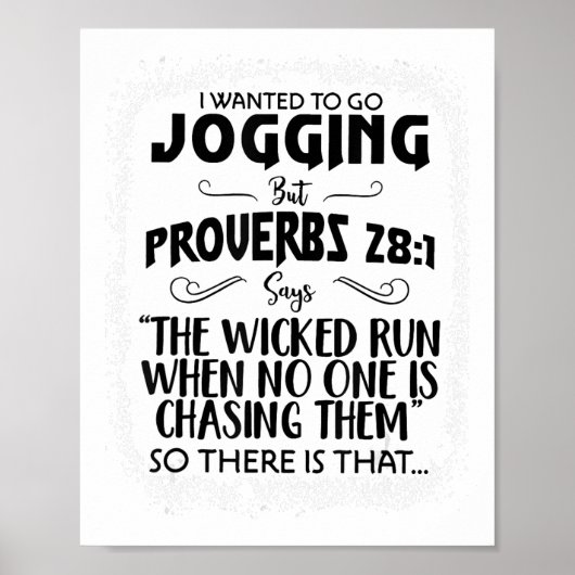 Ik wilde gaan joggen, Christelijk spreekwoord. Poster (Voorkant)