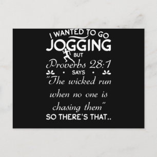 Ik wilde gaan joggen, maar Proverbs Bijbelversie Briefkaart