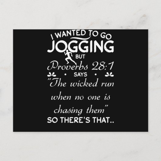 Ik wilde gaan joggen, maar Proverbs Bijbelversie Briefkaart (Voorkant)