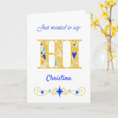 Ik wilde gewoon hallo zeggen kaart (Gele Bloem)