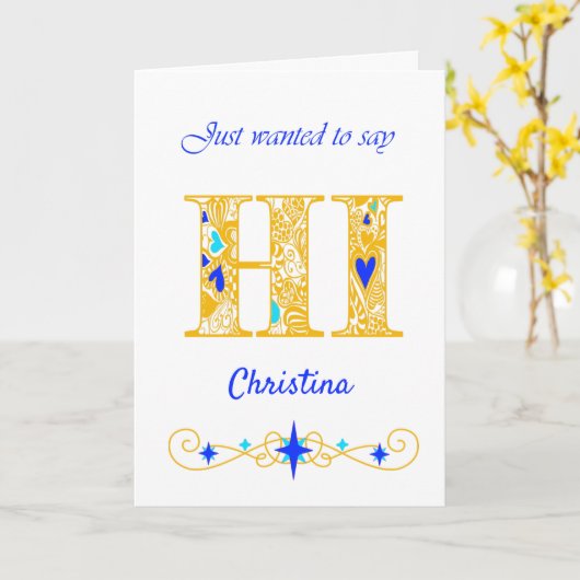 Ik wilde gewoon hallo zeggen kaart (Gele Bloem)