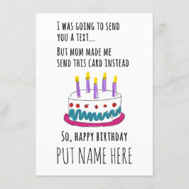 Ik wilde je een sms sturen...Birthday Card Kaart