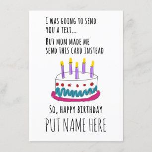 Ik wilde je een sms sturen...Birthday Card Kaart