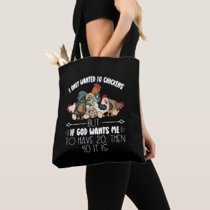 Ik wilde maar 10 kippen - grappige kippenliefhebbe tote bag
