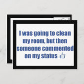 Ik wilde mijn kamer schoonmaken, maar.... briefkaart (Voorkant / Achterkant)