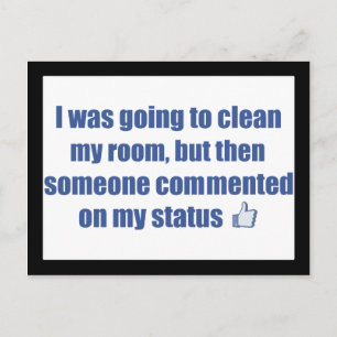 Ik wilde mijn kamer schoonmaken, maar.... briefkaart