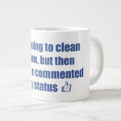 Ik wilde mijn kamer schoonmaken, maar.... grote koffiekop (Voorkant rechts)