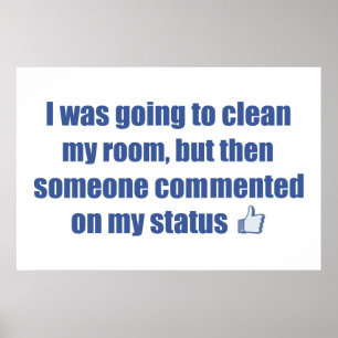 Ik wilde mijn kamer schoonmaken, maar.... poster