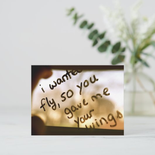 Ik wilde vliegen briefkaart (Staand voorkant)
