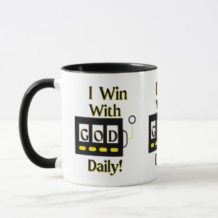 Ik win met God dagelijkse tweetone Mok