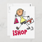 Ik WINKEL de T-shirts & de Giften van het Cijfer Briefkaart (Voorkant / Achterkant)