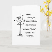 Ik wist ik van u Grammatica - Wenskaart hield Kaart (Gele Bloem)