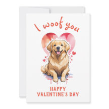 Ik woef je gouden retriever hond valentijnsdag