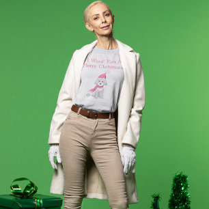 Ik Woefoe Jou een Prettig Kerstfeest schattige Poo T-shirt