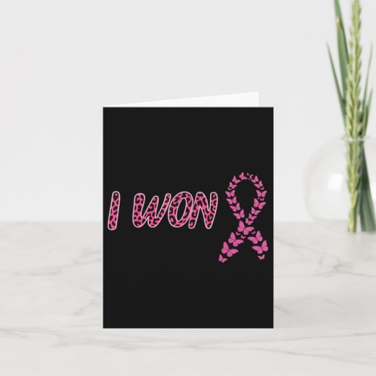 Ik Won Borstkanker Bewustzijn Ondersteuning Roze L Kaart (Voorkant)