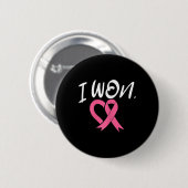 Ik Won Borstkanker Bewustzijn Ondersteuning Roze L Ronde Button 5,7 Cm (Voorkant /achterkant)