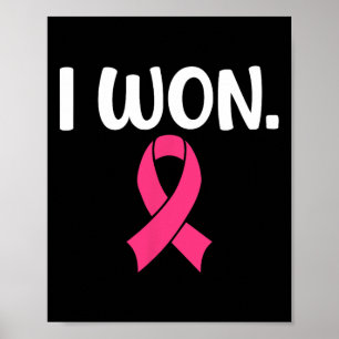 Ik won borstkanker Bewustzijnssteun Poster