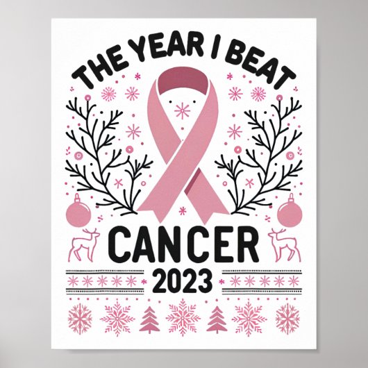 Ik won Borstkanker Overlevende Vrouwen 2025 Funny  Poster (Voorkant)