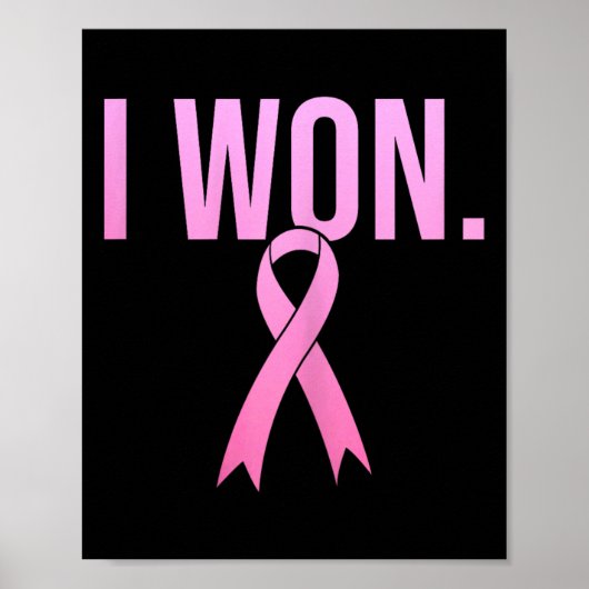 Ik won borstkanker Survivor Awareness Maand Pink Poster (Voorkant)