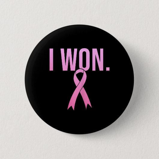 Ik won borstkanker Survivor Awareness Maand Pink Ronde Button 5,7 Cm (Voorkant)