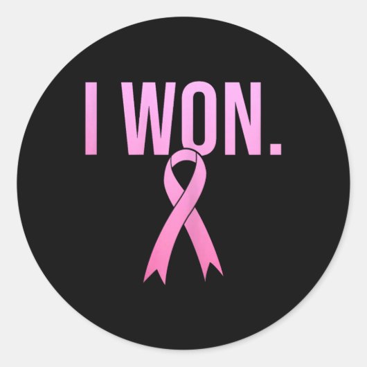 Ik won borstkanker Survivor Awareness Maand Pink Ronde Sticker (Voorkant)