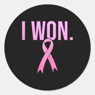 Ik won borstkanker Survivor Awareness Maand Pink Ronde Sticker