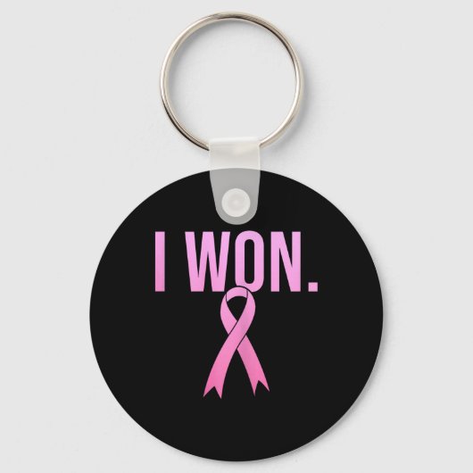 Ik won borstkanker Survivor Awareness Maand Pink Sleutelhanger (Voorkant)