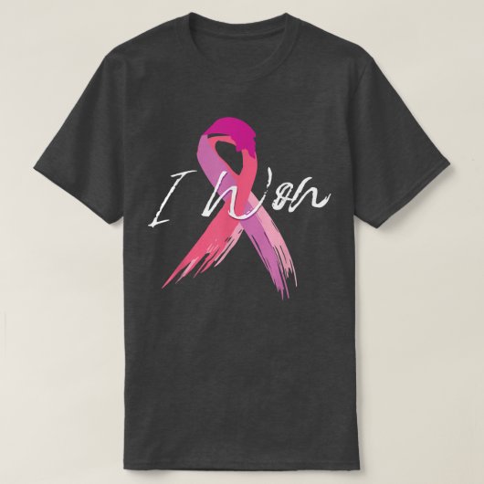 Ik won borstkankervoorlichting steun roze lint t-shirt (Design voorkant)