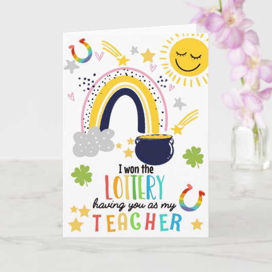 Ik won de loterij met jou als mijn leraar Iers Kaart (Orchidee)