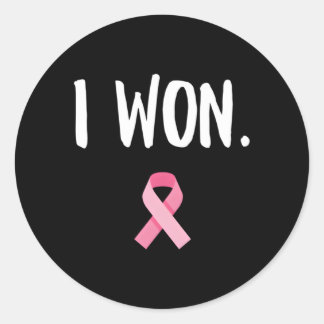 Ik won K-lintoverlevende borstkankerbewustzijn Ronde Sticker