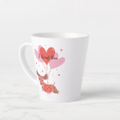 Ik woof je Schattigee teckel hond rode hart ballon Latte Mok (Linkerhoek)