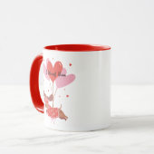 Ik woof je Schattigee teckel hond rode hart ballon Mok (Voorkant links)