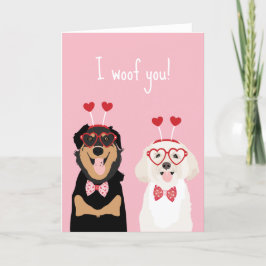 Ik Woof Jou Valentijnshond Rottweiler Maltipoo Pup Feestdagen Kaart