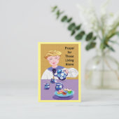 Ik woon alleen met een gebedskaart visitekaartje (Staand voorkant)